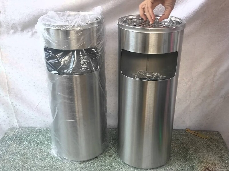 thùng rác inox gạt tàn TNF
