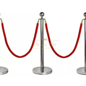 Cột chắn inox trắng dây trùng
