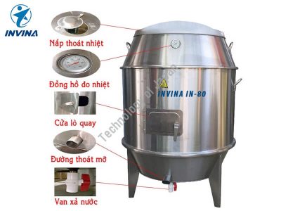 Lu quay nướng vịt inox INVINA IN-80 1 lu quay vit inox 03